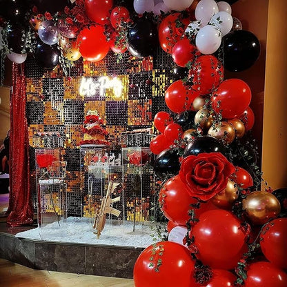 153Pcs Red and Black Balloons Garland Arch Kit - Image 6