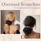 OLESILK Silk Scrunchies Oversized 100% Mulberry: Large for Women& Girls Long Thick Hair, Soft Smooth for No Damage Hair Care Sleeping