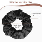 4 Pack 100% Mulberry Silk Scrunchies, Soft Silk Hair Ties for Hair No Damage Scrunchies for Women Girls