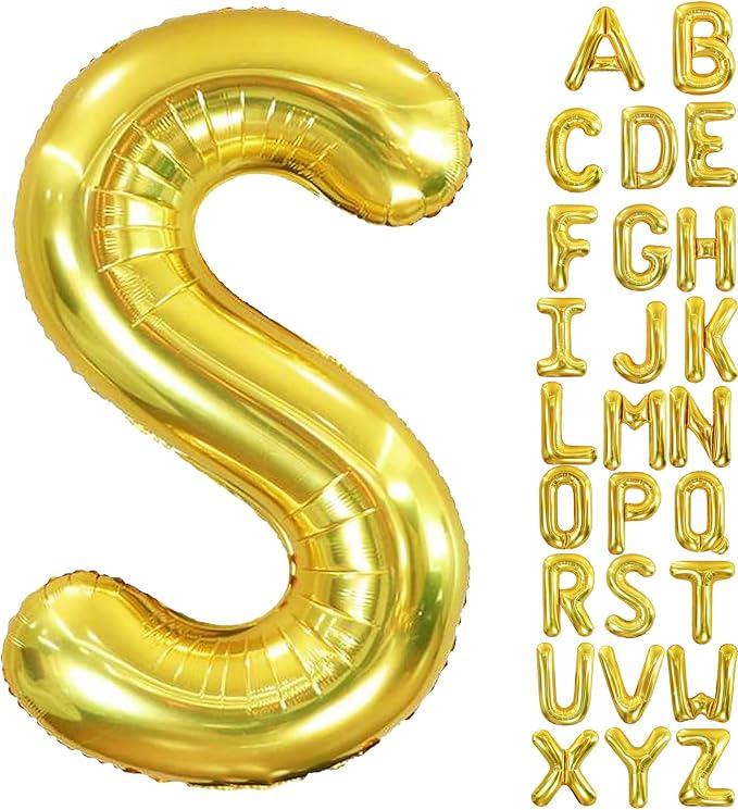 40 Inch Letter Foil Balloons Gold by Aeniaza