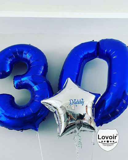 Navy Blue 35 Number Balloons, 40 Inch Giant Number 35 Balloons Foil Mylar - Image 8