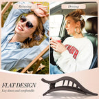 Obeoby 6 PCS Flat Hair Clips for Women, 3 Types French Flat Claw Clips for Thin Thick Hair Barrettes Large Medium (Off-white, dark brown)