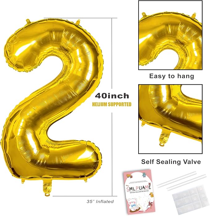 40 Inch Gold 23 Balloon Numbers, 23rd Birthday Party Decorations | Large Self - Image 3