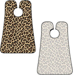 Stretchable Beard Cape, Non-Stick Hair Catcher for Trimming, Waterproof Grooming Apron, Leopard Cheetah Print