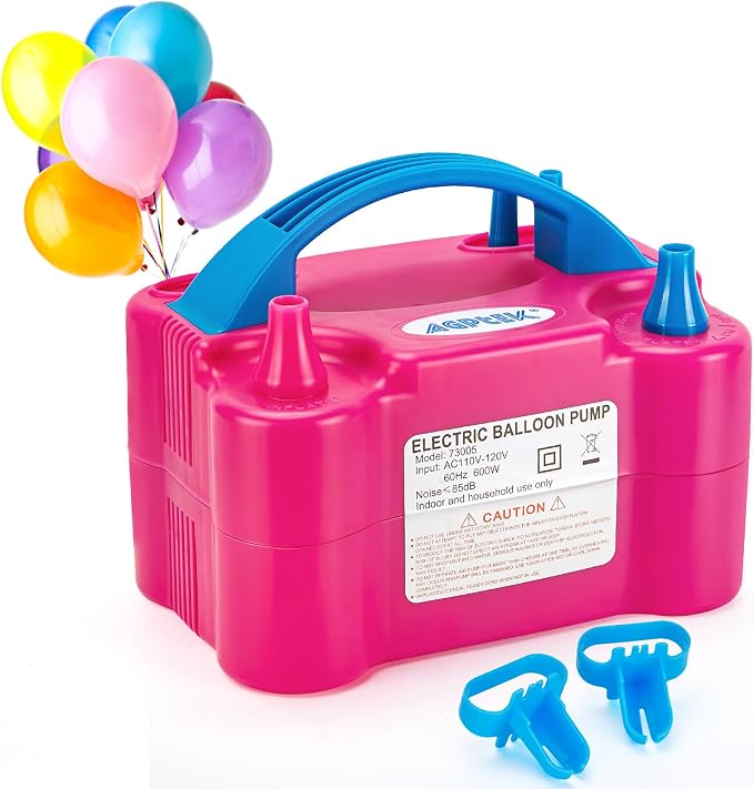 AGPTEK Electric Air Balloon Pump, 110V 600W | Portable Dual Nozzle by AGPTEK