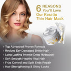 VITAMINS hair cosmetics Keratin Hair Mask Deep Conditioner Value Pack - Protein Repair Boost for Dry Damaged and Color Treated Hair - Pro Conditioning Treatments (Travel and Standard Size)