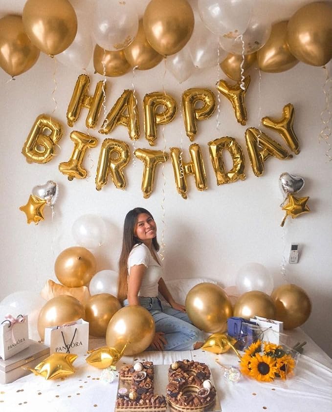 52 Pcs 16 Inch Gold Letter Foil Balloons, 2 Sets of A-Z, Mylar Metallic - Image 8