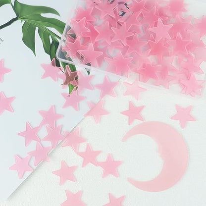 100 Stars and 1 Moon Glow in The Dark Luminous Fluorescent 3D Plastic Glow - Image 7