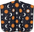 Full Coverage Hair Styling Cape, Sun Moon Stars Constellation Professional Hair Cutting Apron Haircuting Salon Cape Gown for Barbers