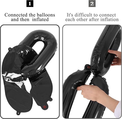 24 Pcs Chain Balloons, Giant Black Chain Balloons Garland, 16 inch Foil Chain - Image 4