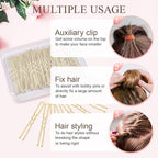 Hair Pins for Women, IKOCO 80pcs 2.75inch U Shaped Hair Pins with Storage Box, Gold
