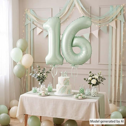 Olive Green Number 16 Balloon 40 Inch, Botanical Decor - Image 7
