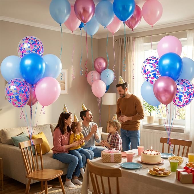 Pink and Blue Balloons, for Birthday Baby Shower Party Decorations - Image 7