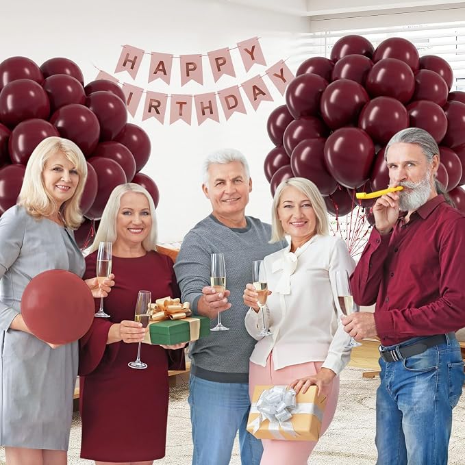 Burgundy Balloons 12 inch, Maroon Balloons 50pcs Party Balloons - Image 6