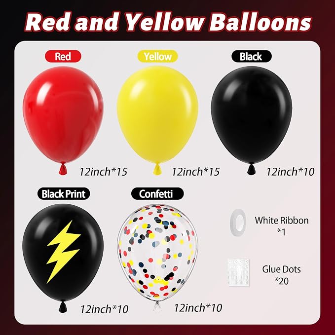 60pcs Black and Yellow Balloons 12inch - Image 3
