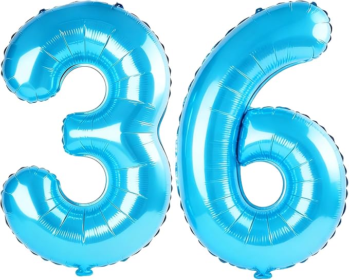 40 Inch Number 36 Balloons for 36th Birthday Party Decorations, 0-100 Jewelry by FOBELEC