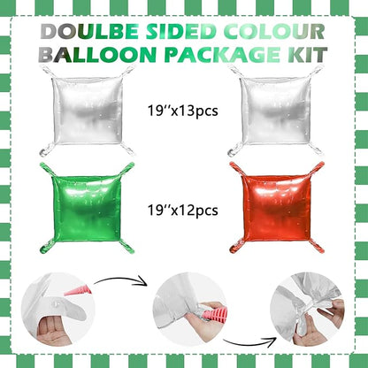 Metallic Green Silver and Black Square Foil Balloons Wall Tunnel Backdrop - Image 2