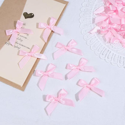 Pink Mini Bows 1.57" 100PCS Small Satin Ribbon Bows - Image 4