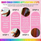 10 Colors Festive Fun Hair Chalk CombsInstant Hair Color Comb,Washable & Temporary Hair Color Dye for All Ages, Hair DIY Perfect for Birthday Party Christmas Gifts New Year