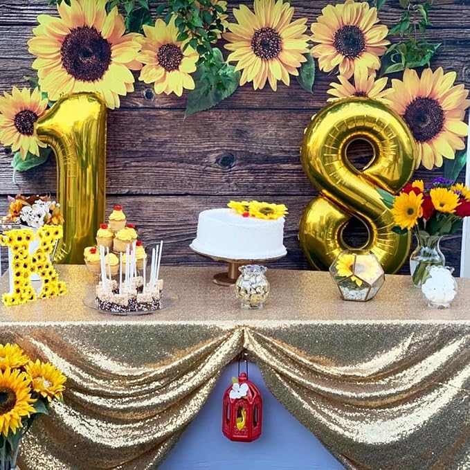40 inch Gold Number Balloon Giant Foil Helium Balloons Gold Number 8 Balloon - Image 4