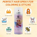 Orange Temporary Hair Color Spray, SOVONCARE Natural Hair Wax Dye Spray for Kids Halloween, Christmas Party, Cosplay -On 1-Day Washable 120ML