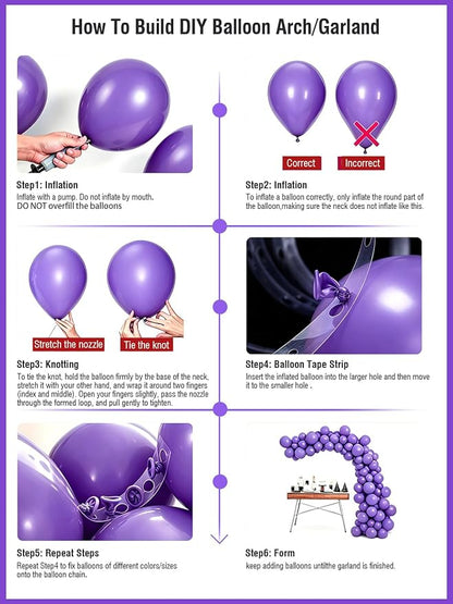 Purple Balloons 12 Inch 60 Pcs Dark Royal Purple Latex Balloons - Image 5