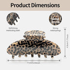 Large Hair Claws Clips, Hair Clips for Women, Acetate Claw Clips Hold Non-Slip, 4.33“Jaw Clip Big Barrettes Stylish Hair Accessories for Thick/Nomal/Thin Curly Hair, 2Pack (Black Brown)