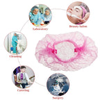 100 Pcs Disposable Nonwoven Bouffant Caps 21 Inch Hair Net Elastic Cap Hair Cover Hats for Beauty Salon Hospital Spa Catering Dust-free Workspace(Pink)