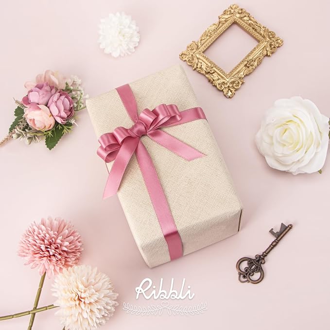 Ribbli Rosy Mauve Satin Ribbon Double Faced Satin 1/2 inch x Continuous 50 - Image 2