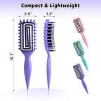 Curly Hair Brush Defining, Vented Curl Defining Brush for Effortlessly Detangling Shaping and Styling Women's Men's Curls on All Wet or Dry Hair Types, Reduces Frizz (Purple)