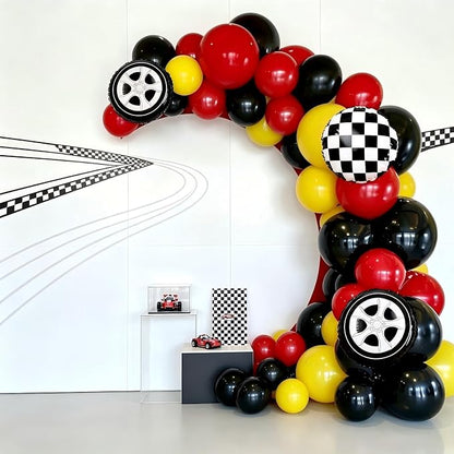160Pcs Red Yellow Black Race Car Balloon Garland Arch Kit | 160Pcs Red Yellow - Image 5