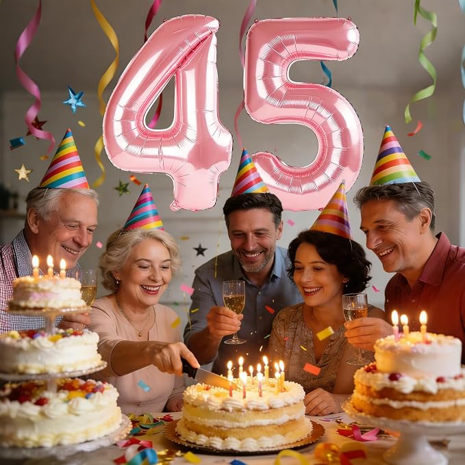 40 Inch Number 45 Balloons for 45th Birthday Party Decorations, 0-100 Jewelry - Image 2
