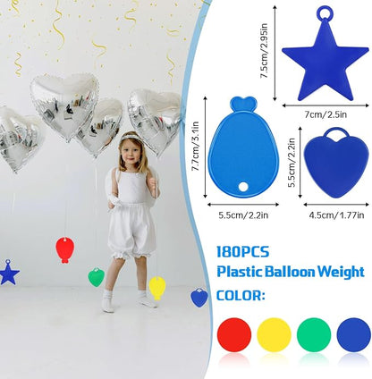 180 Pcs Plastic Balloon Weights Colorful Weights - Image 2