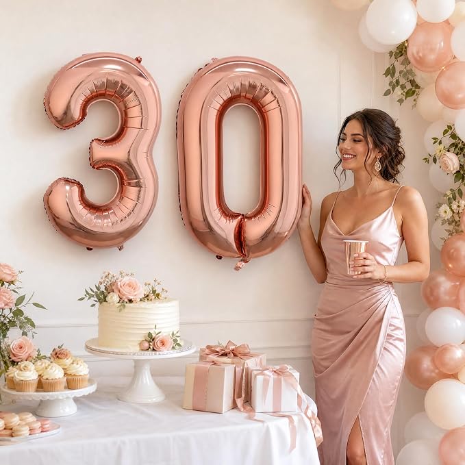 40 Inch Rose Gold Number 3 Balloon, Giant Number Balloons, Birthday Decor | - Image 4