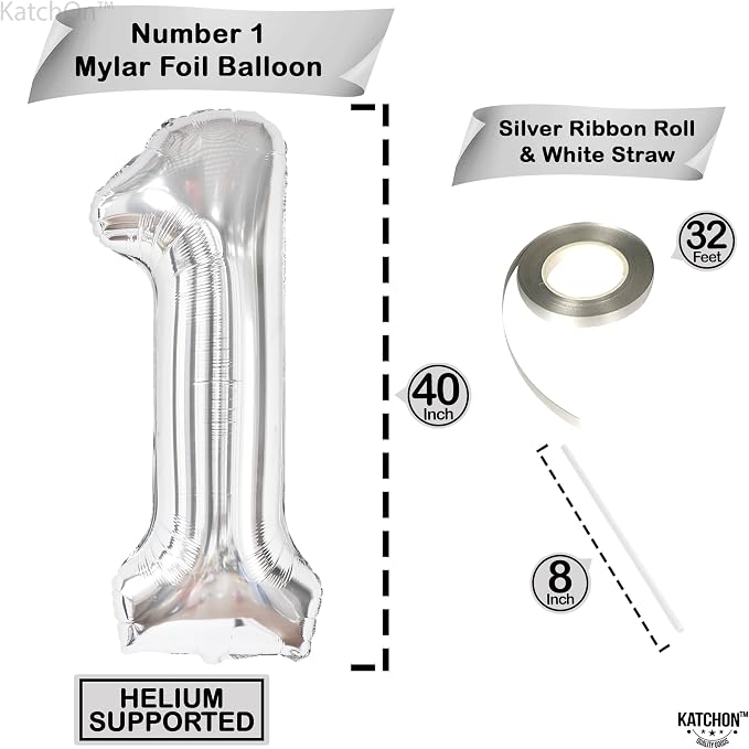 KatchOn, Happy Birthday Number Balloon | 1 Balloon - Image 2