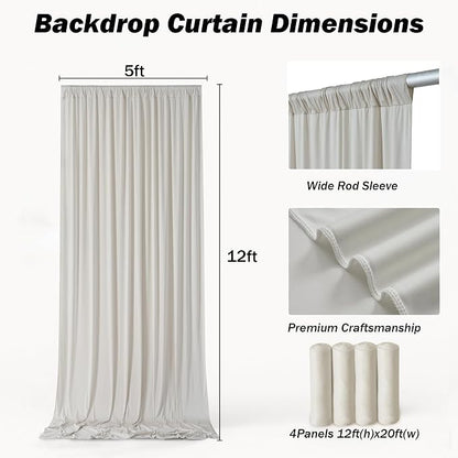 20ft×12ft Beige Backdrop Curtain - Image 8
