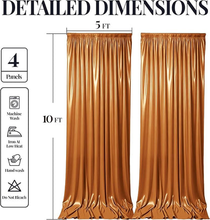 20x10ft Rust Orange Glitter Backdrop Curtain - Image 9