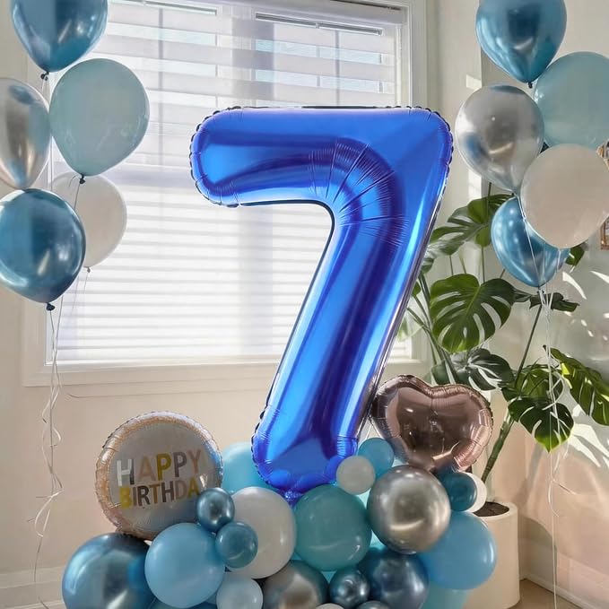 Number Balloons Navy Blue Balloons - Image 6
