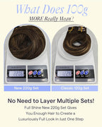 Full Shine Balayage Clip in Hair Extensions 220 G 22 Inch Dark Brown to Chestnut Brown Clipin Hair Extensions Real Human Hair for Fullness 7 Pcs