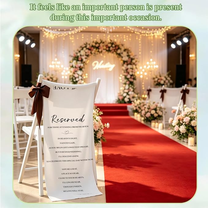 Reserved Memorial Wedding Chair Sign In Loving Memory Wedding Chair Sign - Image 4