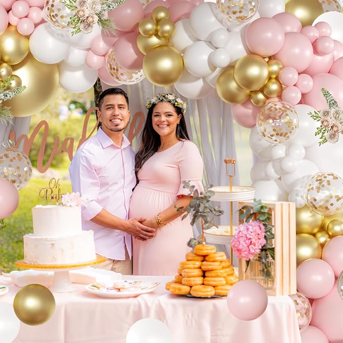 Pink White Gold Balloon Arch Kit, Bridal Shower & Party Decorations - Image 4