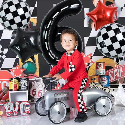 TONIFUL 40 Inch Race Car 6th Birthday Balloons - Image 4