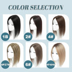 Human Hair Toppers for Women Real HairTopper with Thinning Hair 120% Density Round Shaped Swiss Base Hair Pieces 40g-Medium Brown to Creamy Iced Blone（4T1016#）