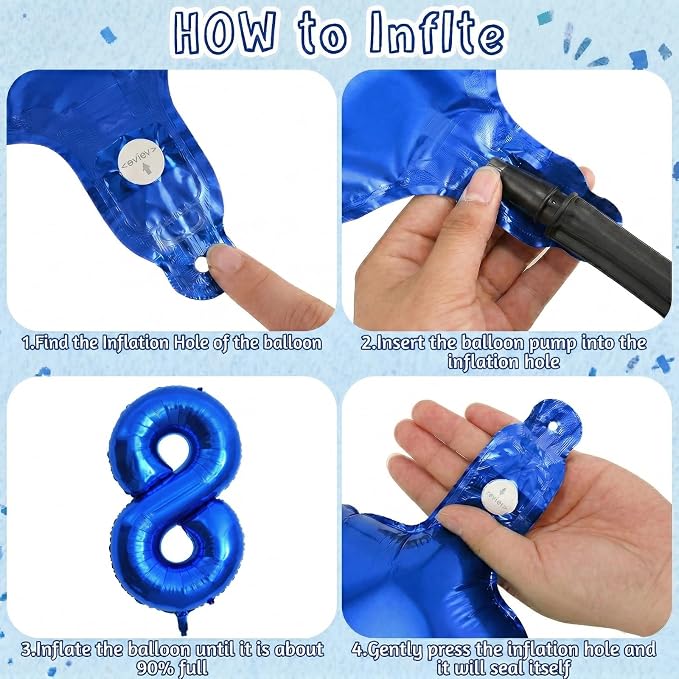 Navy Blue Number 18 Balloon 40 Inch, Shiny Foil Adulthood Party Supplies | - Image 5