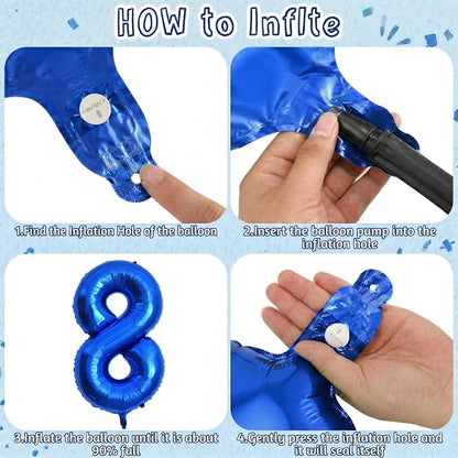 Navy Blue Number 18 Balloon 40 Inch, Shiny Foil Adulthood Party Supplies | - Image 5