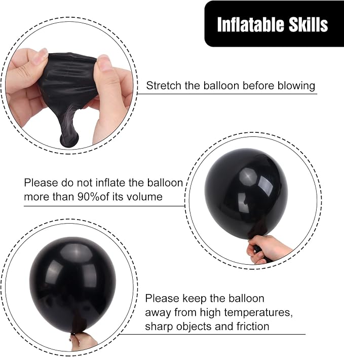 RUBFAC Balloons Black Balloon Arch - Image 4