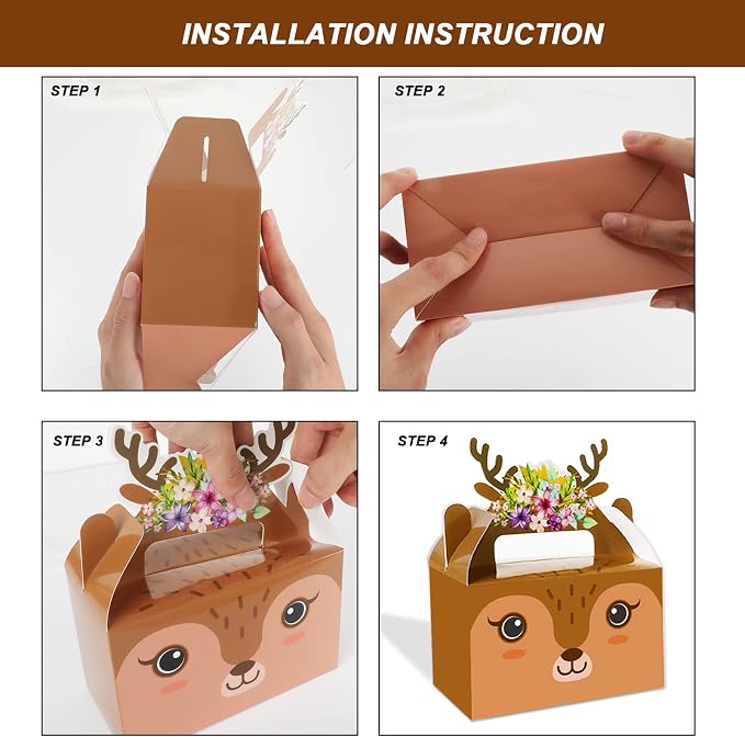 Tevxj 24 Pieces Woodland Animals Party Favors Boxes Woodland Treat Bags - Image 5