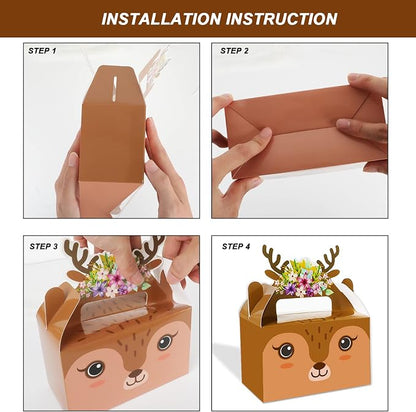 Tevxj 12 Pieces Woodland Party Favor Boxes Woodland Animals Creatures Theme - Image 5