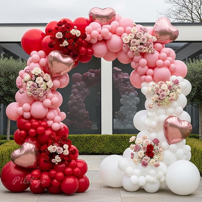 Valentine's Day Balloon Arch Kit, 8 Rose Gold Long Balloons, Latex Sizes - Image 6