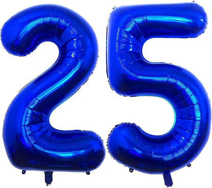 Navy Blue 25 Number Balloons, 40 Inch Giant Number 25 Balloons Foil Mylar by Lovoir